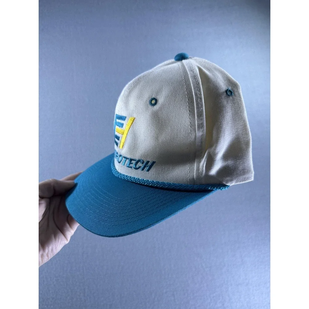 VTG Envirotech YoungAn Hat Snap Back Mens One Size Blue‎ White Rope Logo Twill